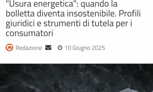 Esiste l’”Usura energetica”